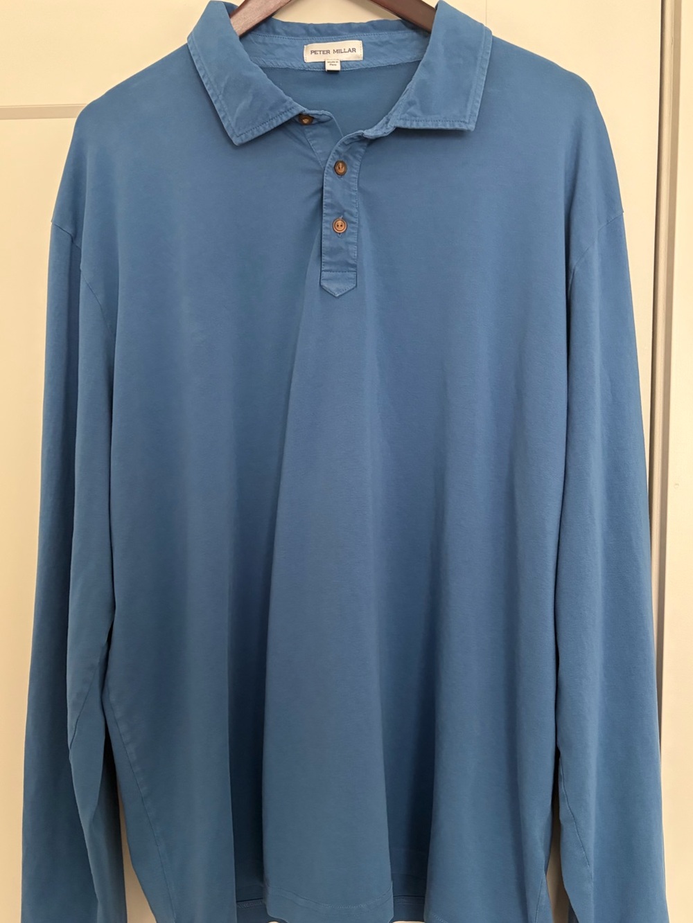 Peter Millar Blue Long-Sleeve Polo